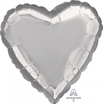 9" Foil Heart - Silver Airfill Heat Seal Required balloon foil balloons