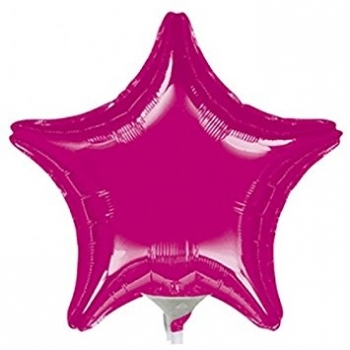 9" Foil Star - Fuchsia Airfill Heat Seal Required balloon foil balloons