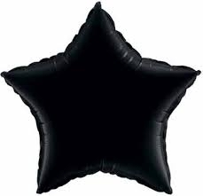 9" Foil Star - Onyx Black Airfill Heat Seal Required balloon foil balloons