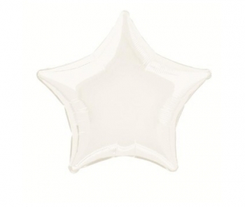 9" Foil Star - White Airfill Heat Seal Required balloon foil balloons