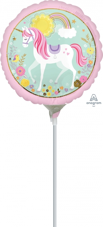 9" Magical Unicorn Airfill Heat Seal Required balloon foil balloons