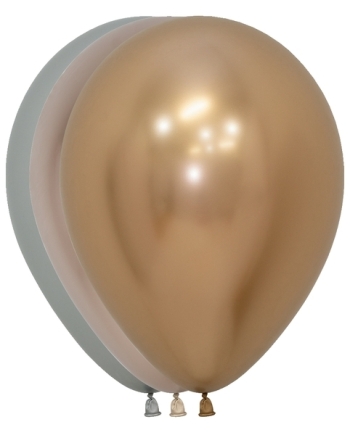 SEM (100) 5" Reflex Golden Luxury Assortment (3 colours) latex balloons