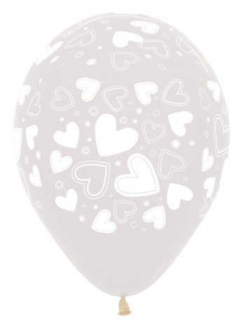 BET (50) 11" Assorted Hearts Crystal Clear  balloons latex balloons