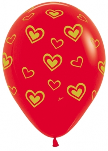 BET (50) 11" Gold Hearts balloons latex balloons