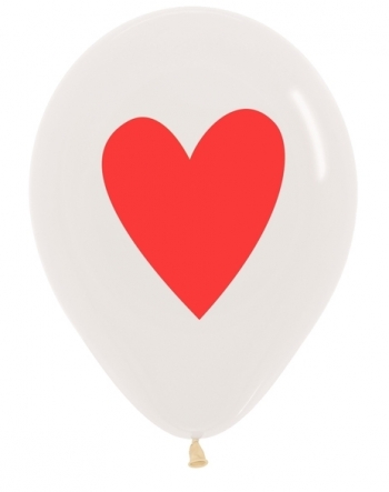 Heart of Red Crystal Clear Two-Side balloons BETALLIC BETALLATEX