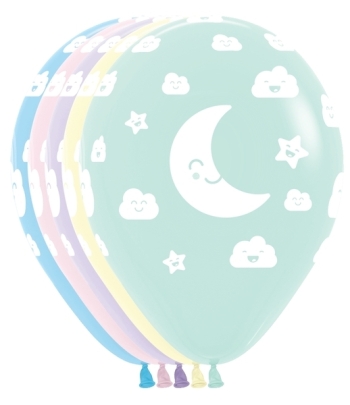 BET (50) 11" Moon and Sun Pastel Matte Assortment balloons latex balloons