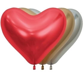 Reflex Assortment Latex Heart Balloons BETALLIC+SEMPERTEX