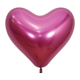 Reflex Fuchsia Latex Heart Balloons BETALLIC BETALLATEX