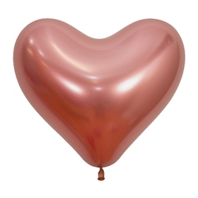 Reflex Rose Gold Latex Heart Balloons BETALLIC BETALLATEX