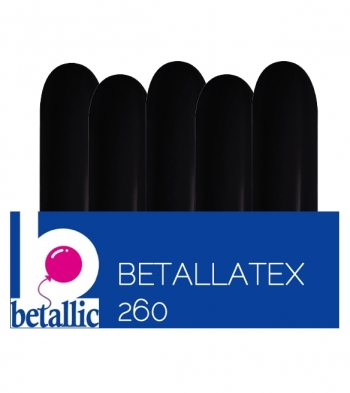 SEM  260 Deluxe Black balloons SEMPERTEX+BETALLIC