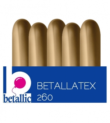 BET (50) 260 Reflex Gold balloons latex balloons