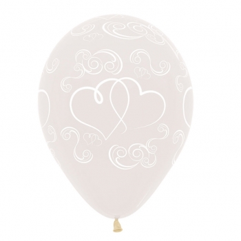 Crystal Clear Crossed Hearts balloons BETALLIC BETALLATEX