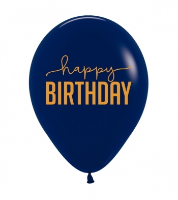 Happy Birthday Navy balloons BETALLIC BETALLATEX