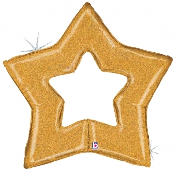 Glitter Gold Star SuperShape balloon foil balloons