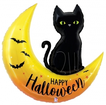 Halloween Moon and Cat SuperShape balloon foil balloons