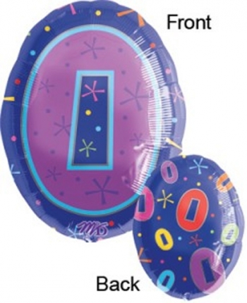 Jr Shape Number 0 Multi Color balloon foil balloons