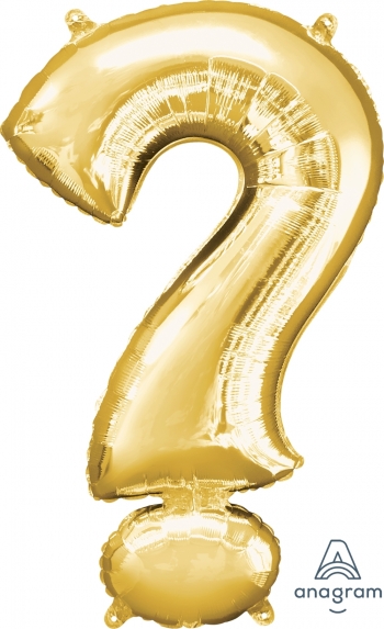 Large Shape ? Question Mark Symbol Gold balloon foil balloons