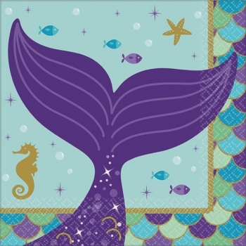 Mermaid Wishes Beverage Napkins AMSCAM