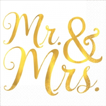 Mr. & Mrs. Hot Stamp Beverage Napkins tableware