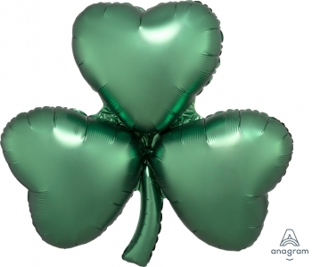 Satin Emerald Shamrock SuperShape St Pats balloon foil balloons