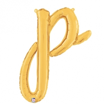 Script Letter P Gold - Self Sealing Air Fill balloon foil balloons