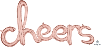 Script Phrase Cheers Rose Gold air-fill Balloon foil balloons