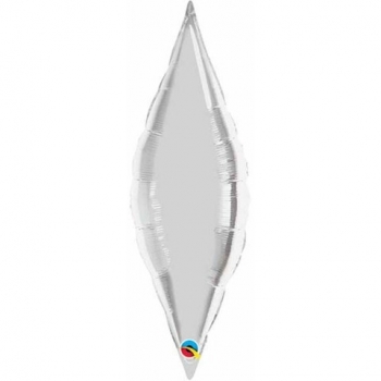 Shape -  Taper - Silver - Air Fill Airfill Airfill Heat Seal Required balloon QUALATEX