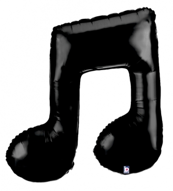 Shape Double Music Note Black  balloon BETALLIC