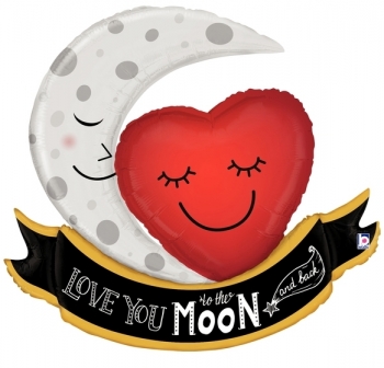 Vintage Moon & Back Love balloon foil balloons