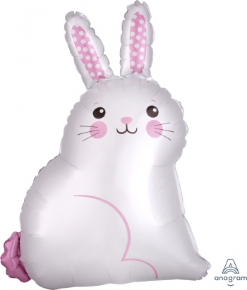 White Satin Easter Bunny SuperShape balloon foil balloons