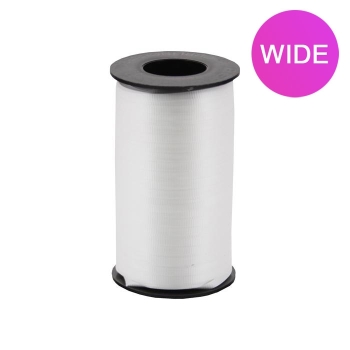 WIDE Curly Ribbon - White - 3/8" x 250 yds ribbons